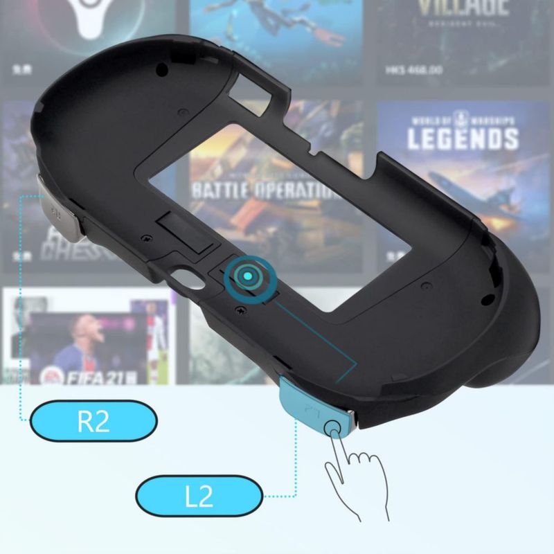 Funda protectora Gorliskl para PS Vita 2000 con agarre L2 R2 +Película+Capuchones