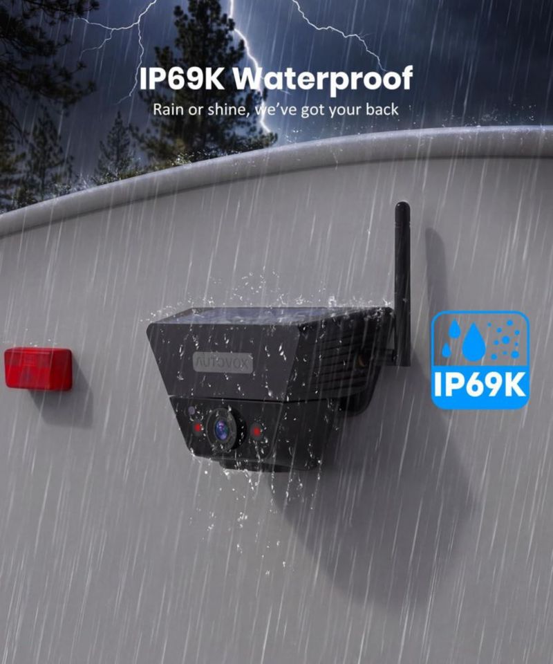 Cámara de Respaldo AUTO-VOX Inalámbrica Solar Magnética 1080P