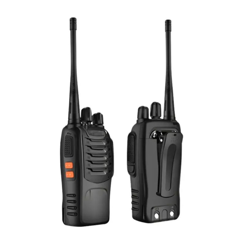 2 Walkie Talkie  Portable de 16 Canales, Carga USB-C, Color Negro