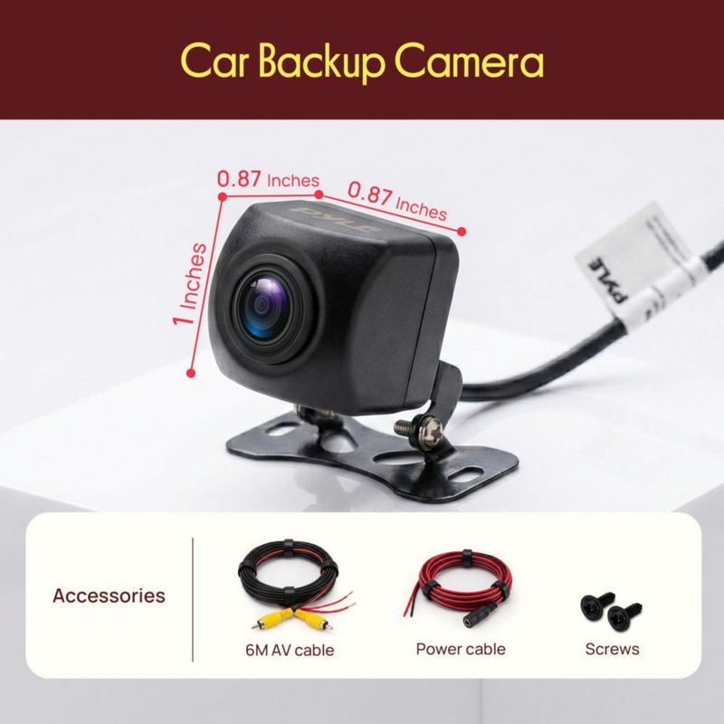 Cámara de visión trasera Pyle 720p HD 170° impermeable 12V‑24V (2 unidades)