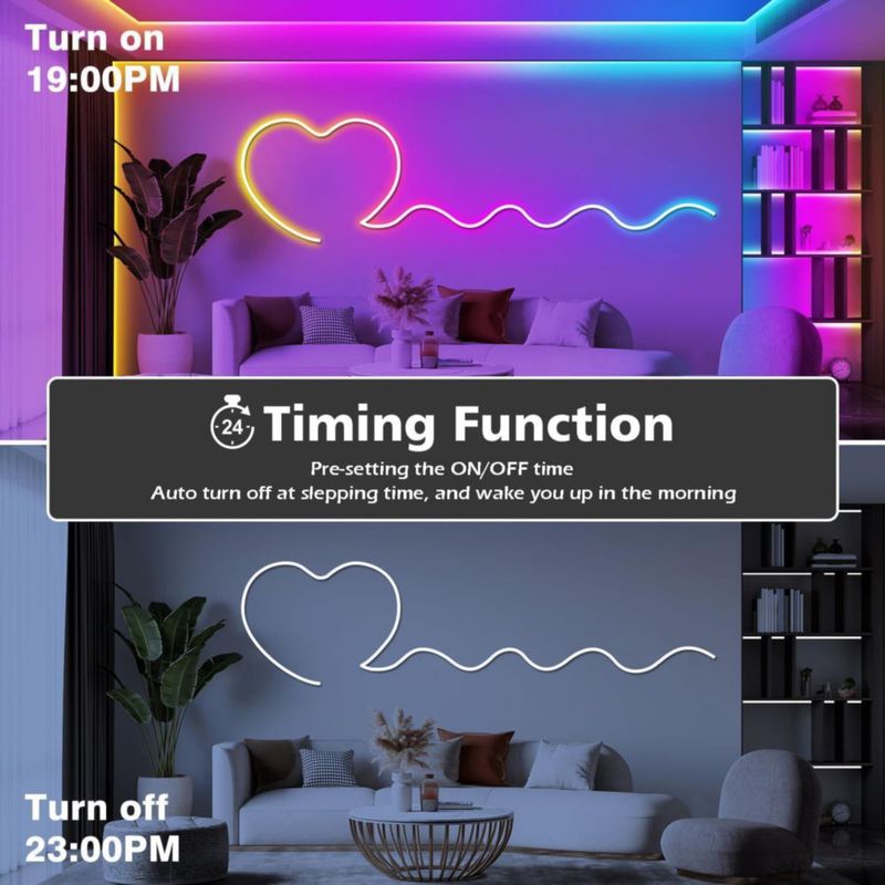 Luces de Cuerda LED RGB SINLEY 30 m con Control por App y Control Remoto