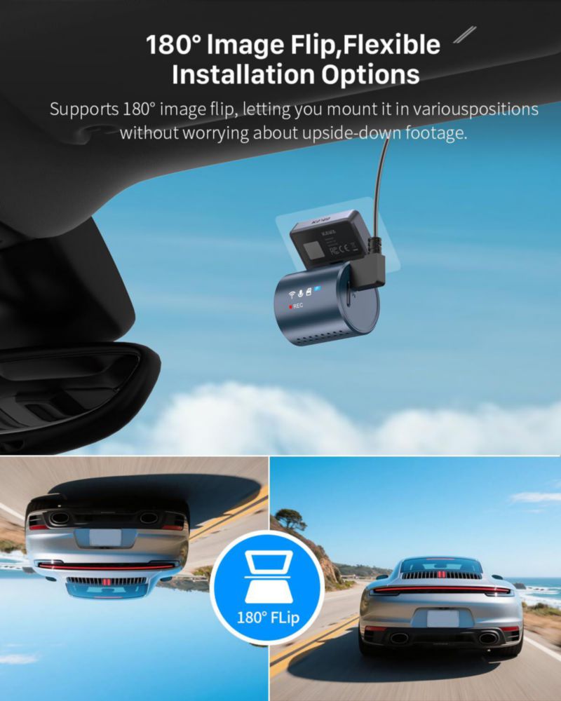 Cámara de tablero KAWA 2K WiFi con control por voz y pantalla discreta