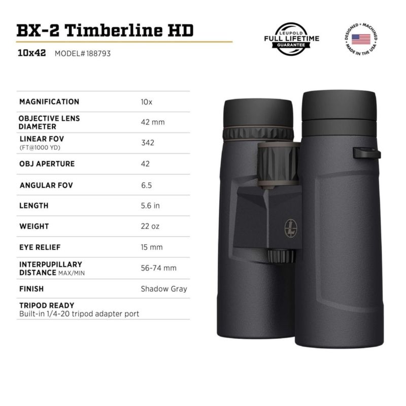 Binoculares Leupold 10x42 mm HD Timberline #188793