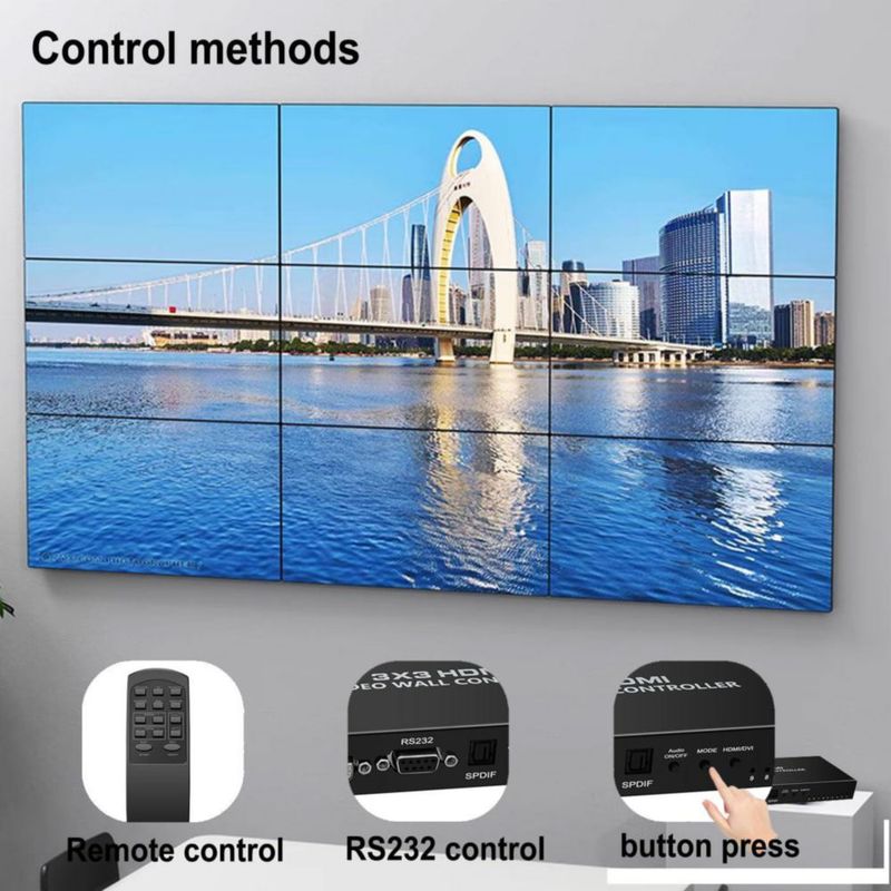 Controlador de pared de vídeo AOGETYO 3x3 4K HDMI DVI