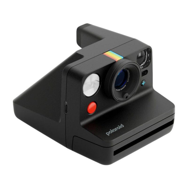 Cámara instantánea Polaroid Now+ Gen 3 negra con película a color