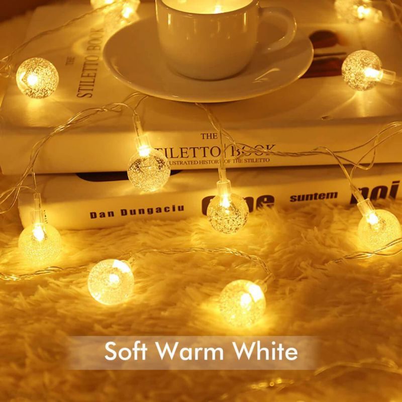 Guirnalda de luces Merdeco 10 pies/3 m 20 LED globo blanco cálido