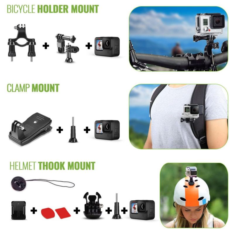 Kit de accesorios para cámaras de acción DiginerDS 50 en 1 para GoPro