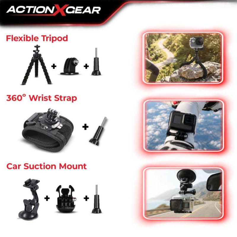 Kit de cámara de acción ACTIONXGEAR 120 en 1 compatible
