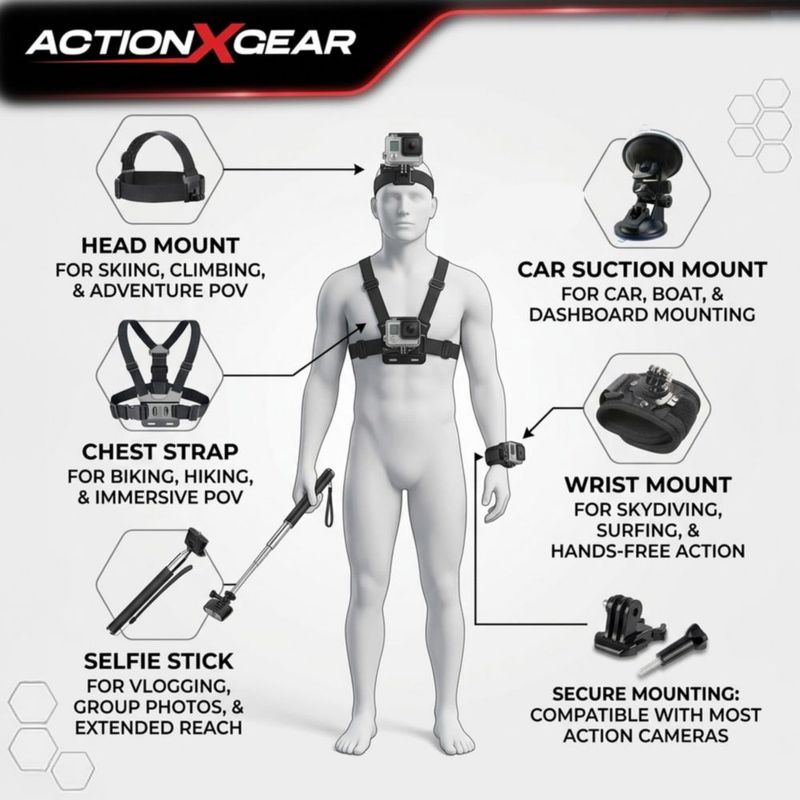 Kit de cámara de acción ACTIONXGEAR 120 en 1 compatible