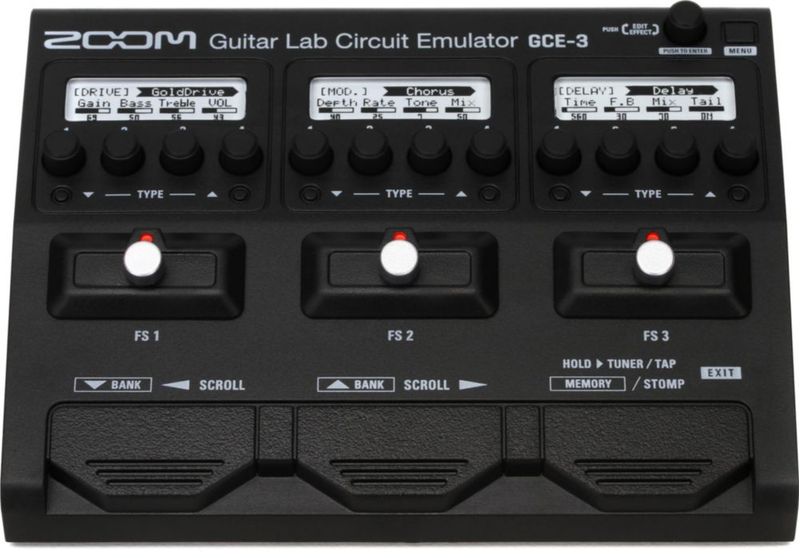 Emulador de circuito de laboratorio de guitarra Zoom GCE-3 con interfaz de audio