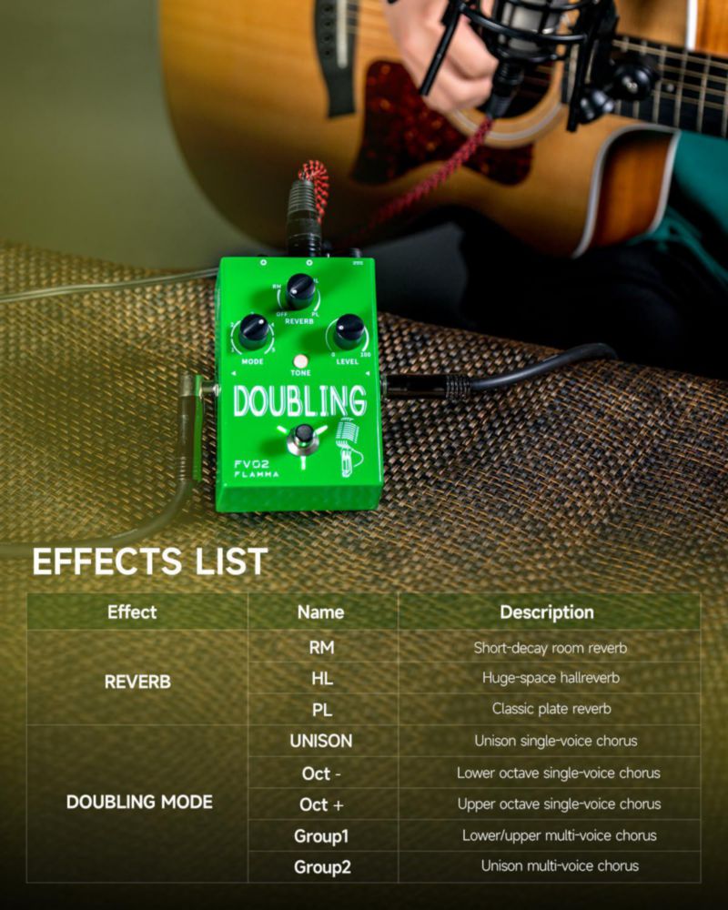 Pedal de efectos de duplicado FLAMMA FV02 - Procesador vocal