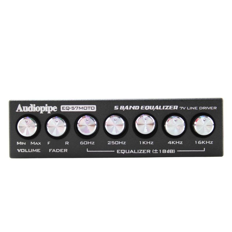 Ecualizador Gráfico de 5 Bandas Audiopipe EQ-57MOTO con Driver de Línea de 7 V