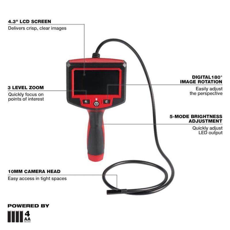 Cámara de inspección LEKSTAR 12 m pantalla LCD de 43 pulgadas