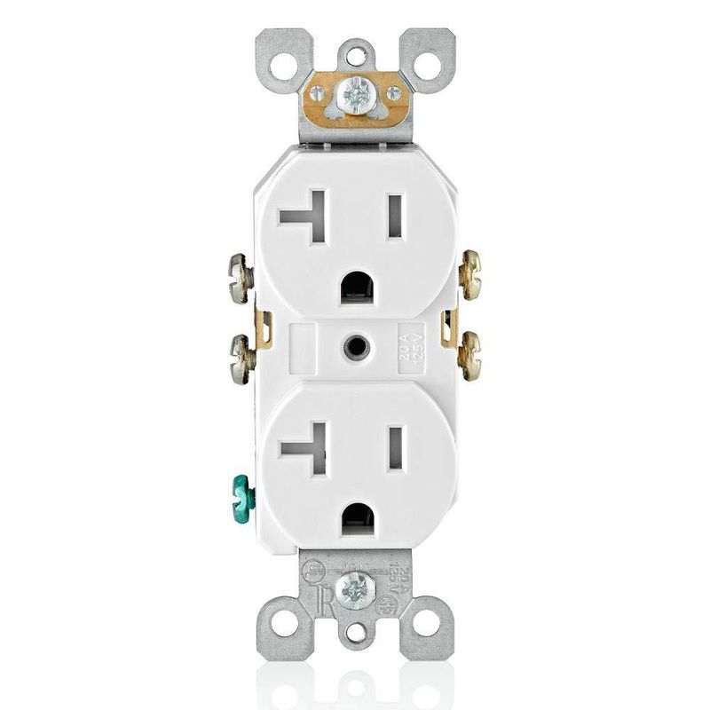 Enchufe Leviton 20A TR Dúplex T5820-W Blanco 125V