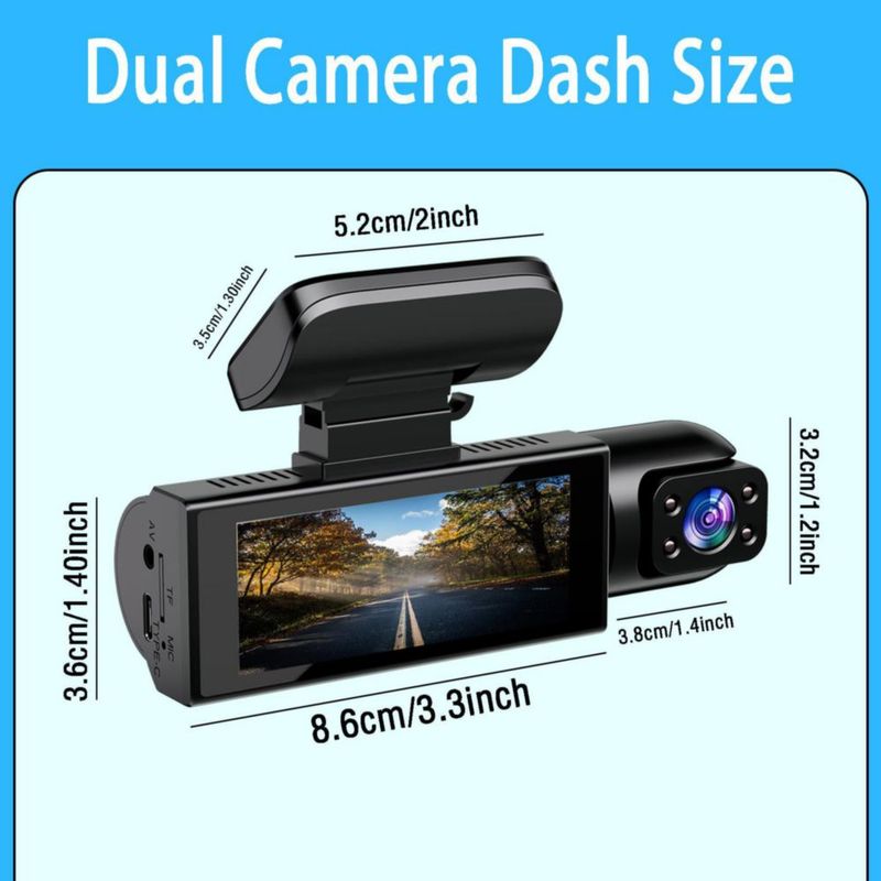 Cámara de tablero FUAZONR 1080P 64 GB con visión nocturna IR
