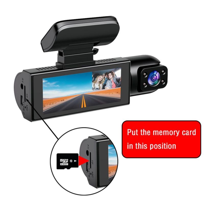 Cámara de tablero FUAZONR 1080P 64 GB con visión nocturna IR