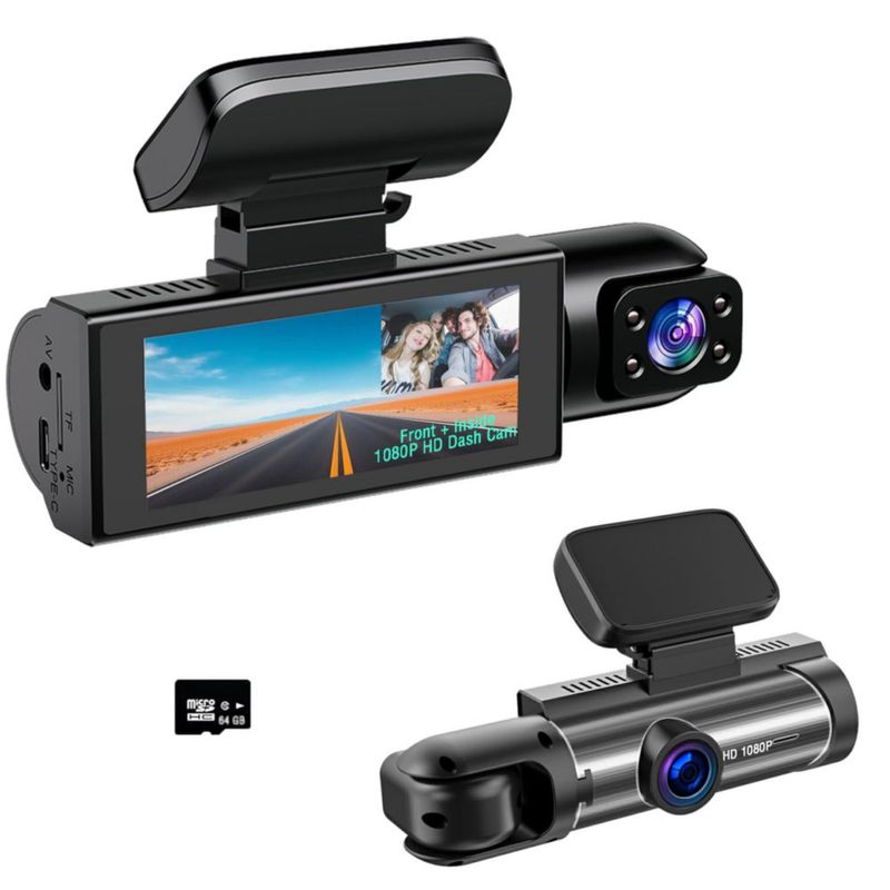 Cámara de tablero FUAZONR 1080P 64 GB con visión nocturna IR
