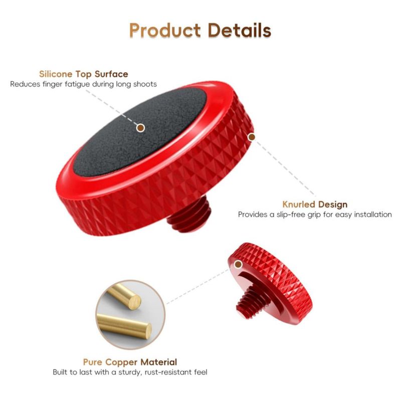Botón de disparo JJC para Fuji Leica Nikon Sony – rojo y cobre