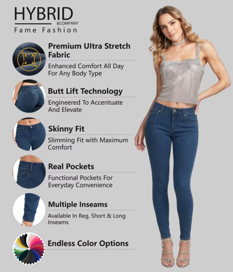 Jeans Hybrid & Company 22 Darkwash de denim stretch