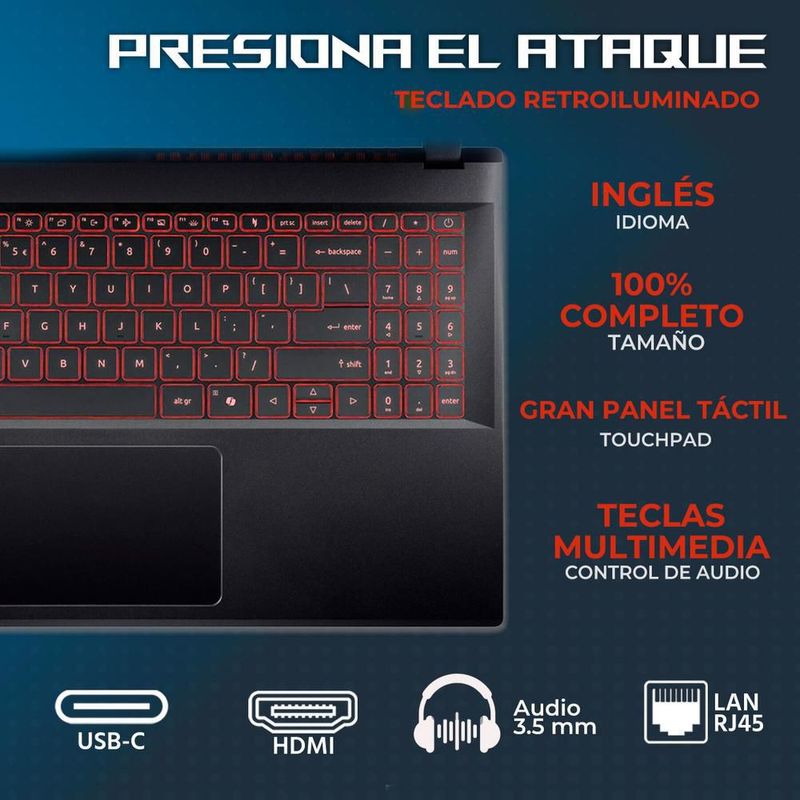 Laptop gamer acer nitro v rtx 5050 core i5 24gb ssd 512gb