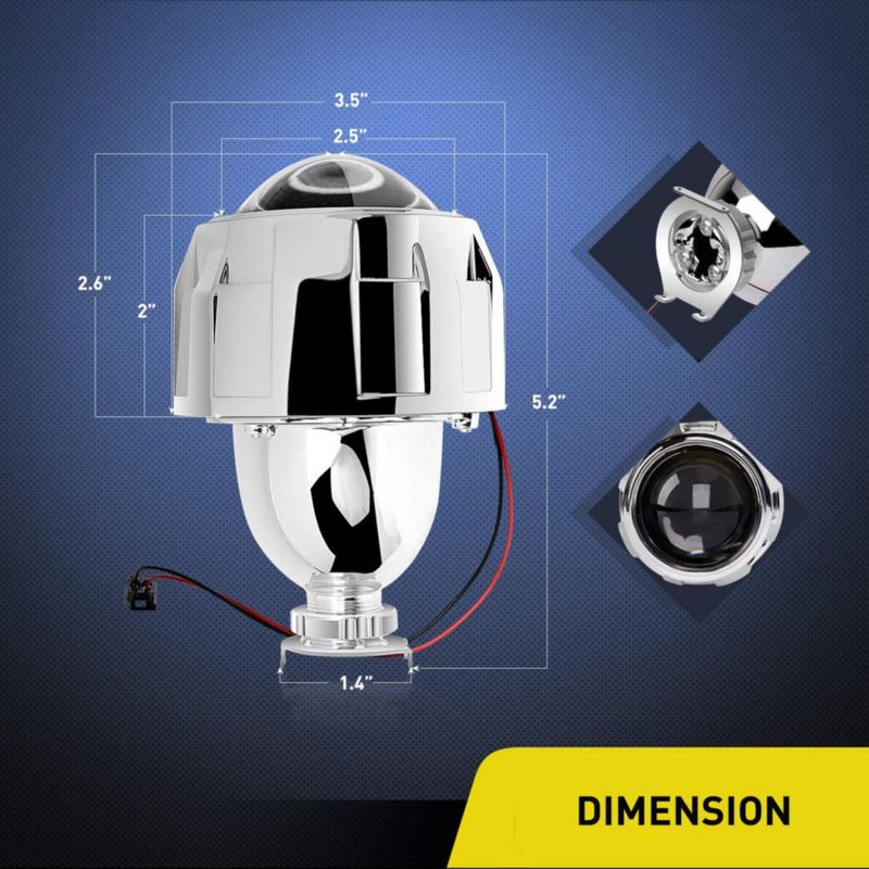 Kit de Conversión de Lente Proyector Nilight 6 cm H1 Acabado Cromo