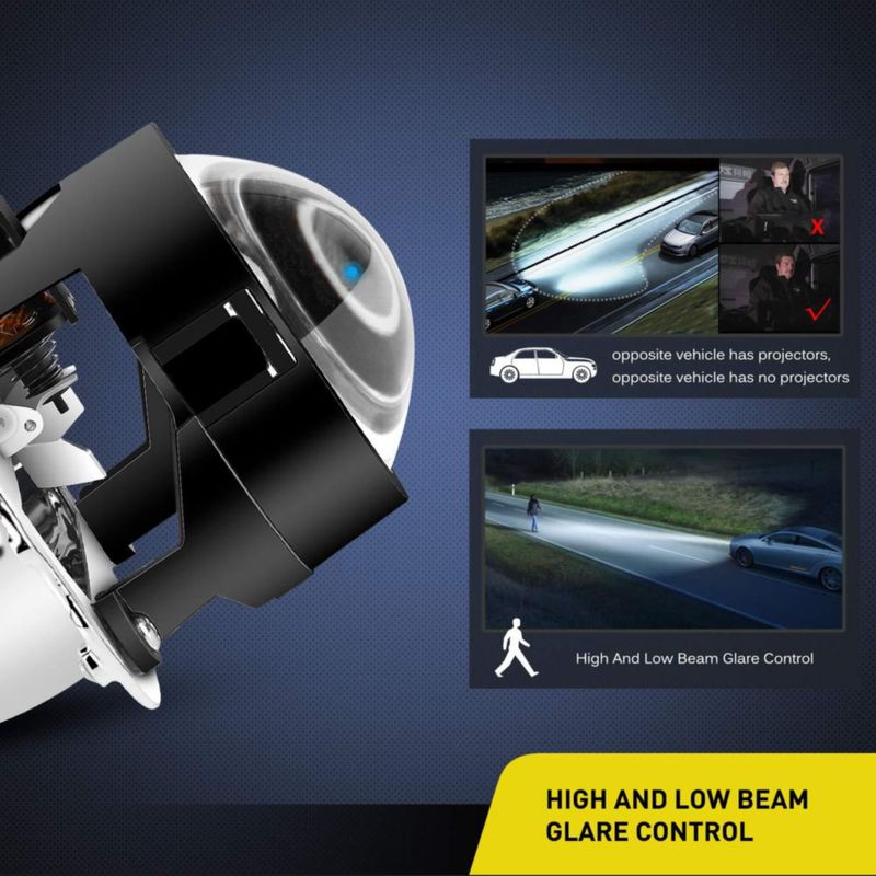 Kit de Conversión de Lente Proyector Nilight 6 cm H1 Acabado Cromo