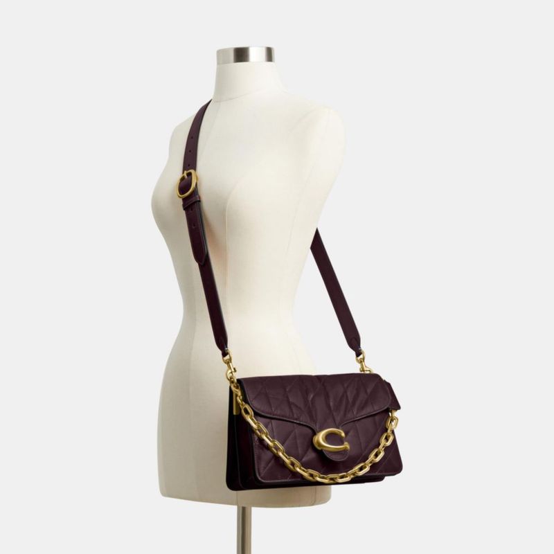 Bolso de hombro Coach Quilted de 26 cm con cadena Tabby