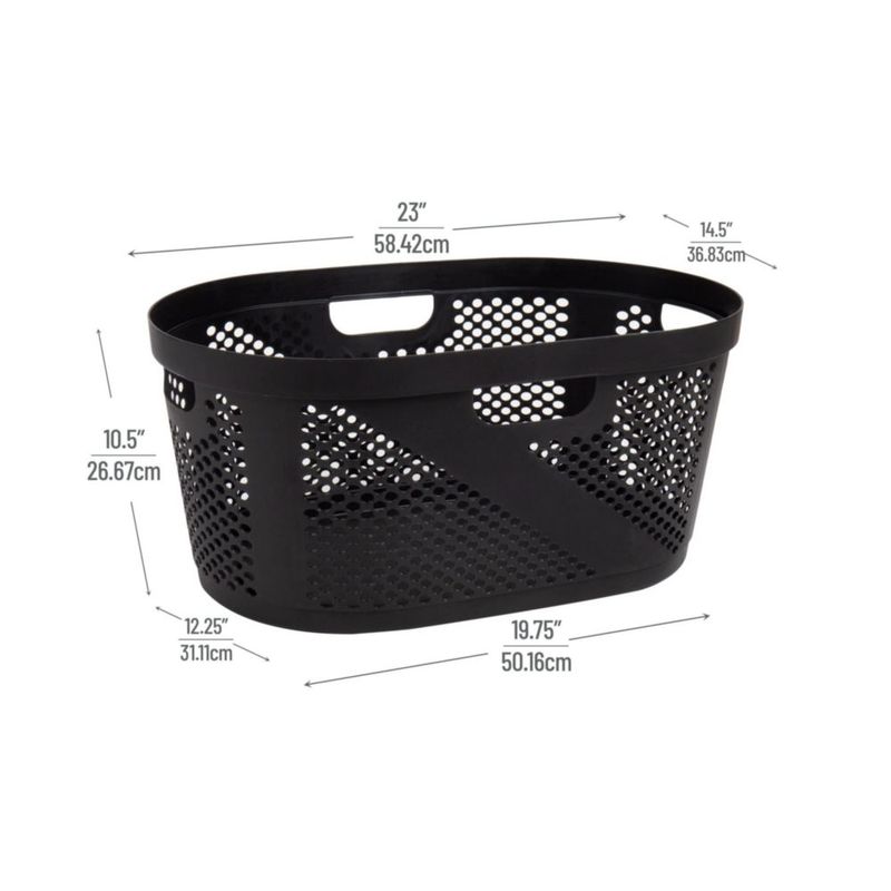 Cesto de ropa Mind Reader 40 L negro juego de 2 plástico