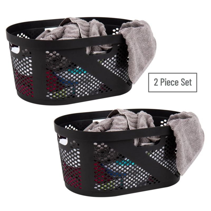 Cesto de ropa Mind Reader 40 L negro juego de 2 plástico