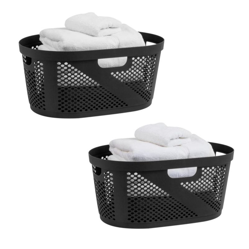 Cesto de ropa Mind Reader 40 L negro juego de 2 plástico