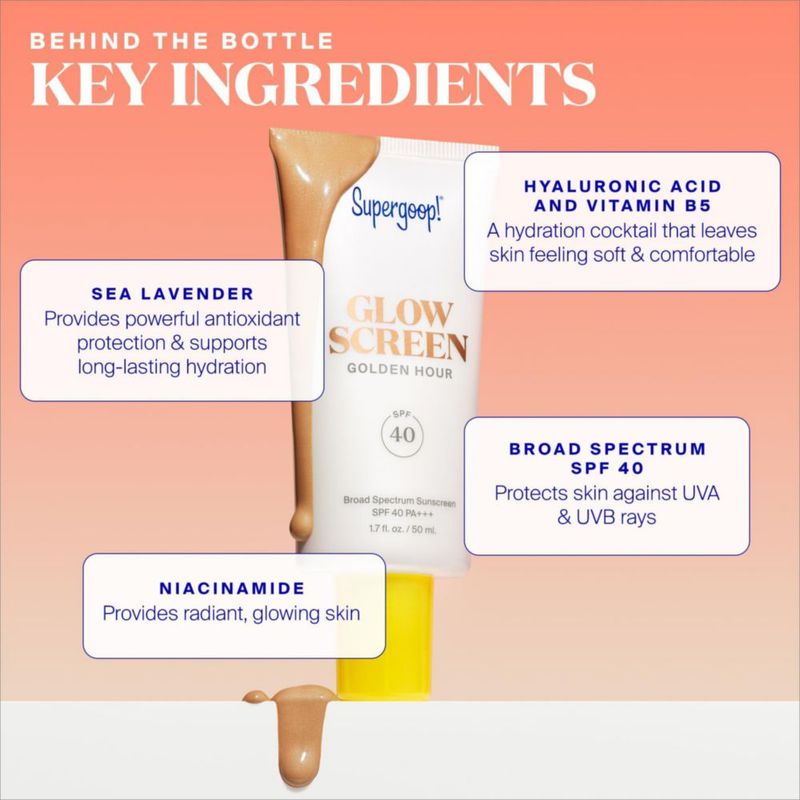Protector solar Supergoop! Glowscreen SPF 40 Dawn 50 ml