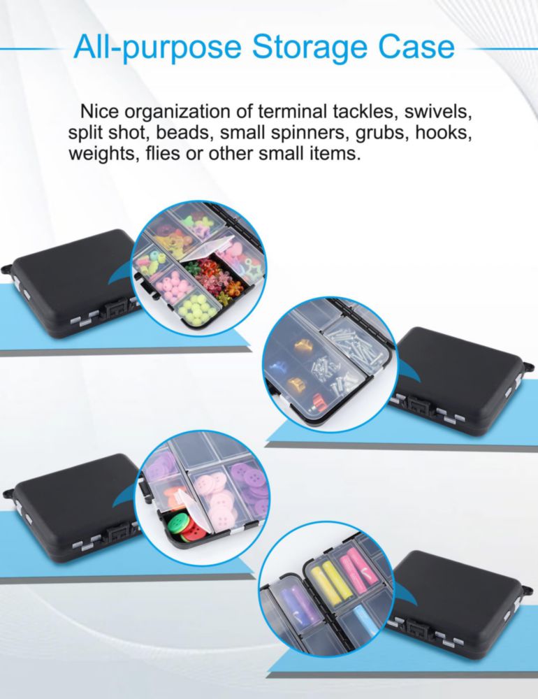 Caja de aparejos Hlotmeky 4‑pack mini organizadora negra de 12 cm
