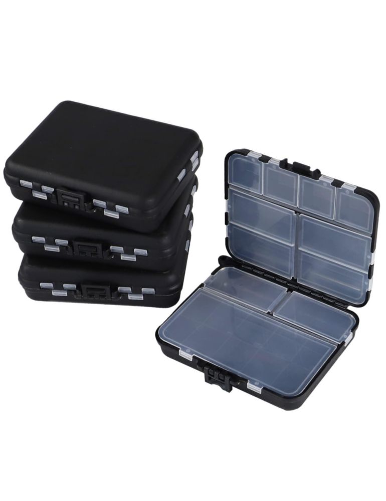 Caja de aparejos Hlotmeky 4‑pack mini organizadora negra de 12 cm