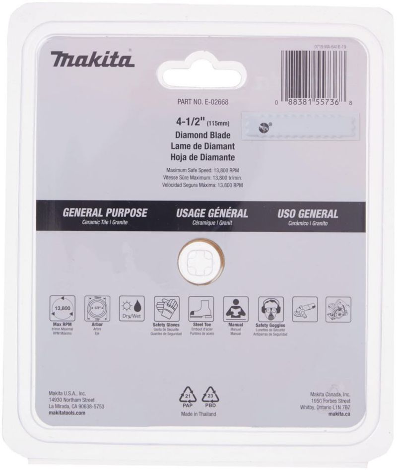 Cuchilla de Diamante Makita 115 mm Borde Continuo