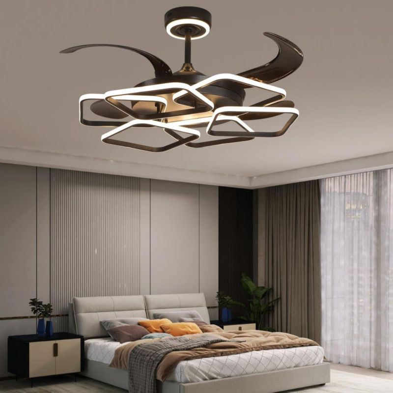 Ventilador de techo LANGLITIAODENG 122 cm con luz regulable y control remoto