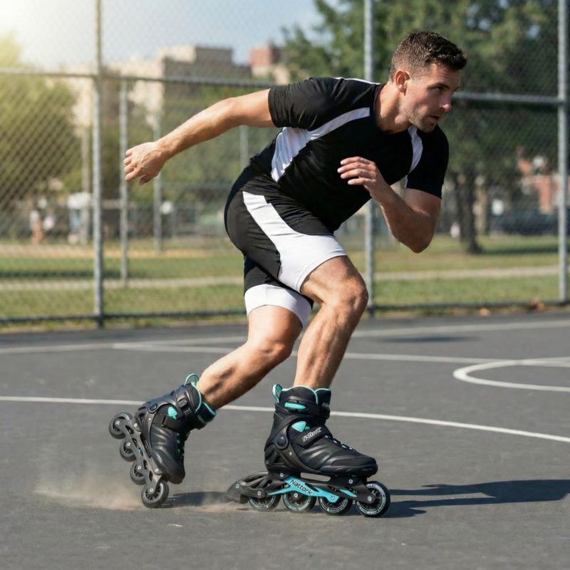 Patines en línea Nattork para adultos talla 8 - Verde azulado