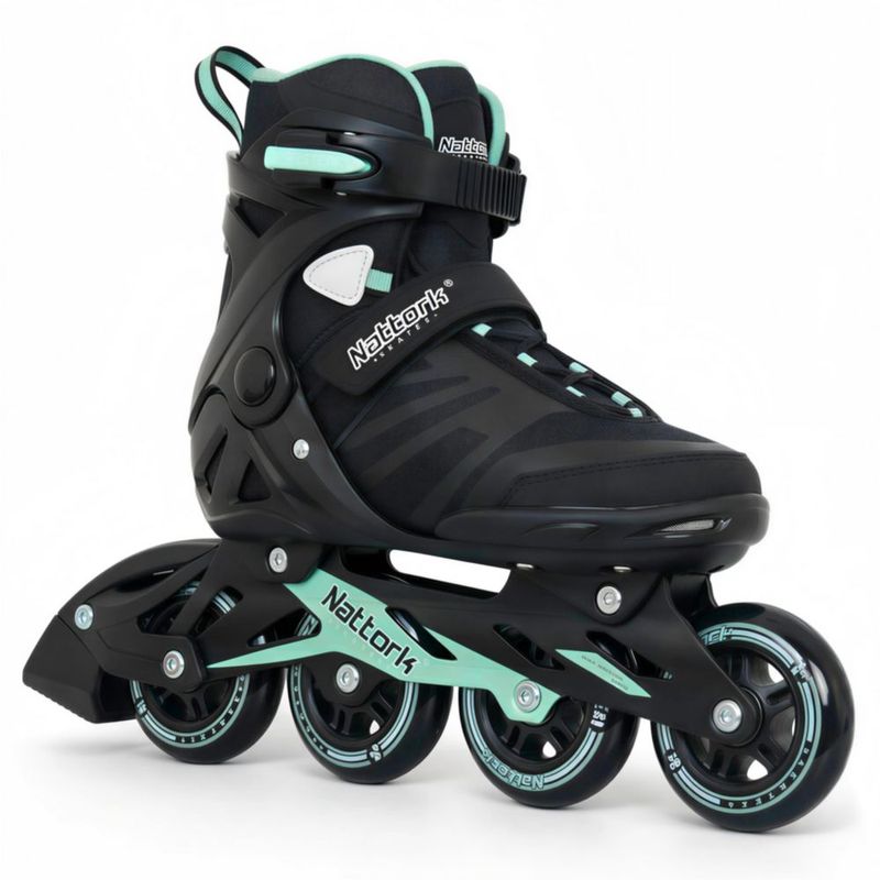 Patines en línea Nattork para adultos talla 8 - Verde azulado