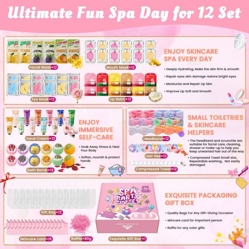 Set de regalo spa CHANGARLOAD de 136 piezas – Cuidado de la piel para mujer