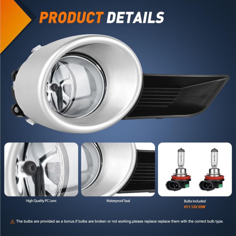 Luces de niebla Nilight para Toyota Highlander 2008‑2011 (H11)