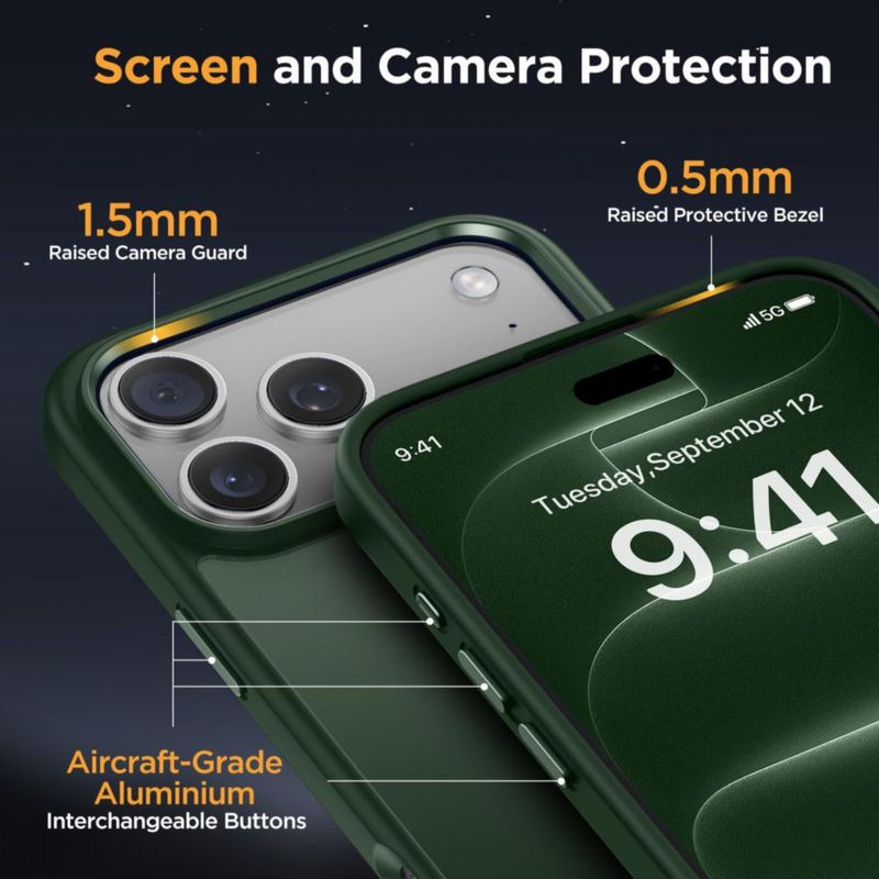 Funda Miracase iPhone 18 Pro Max Verde Oscuro