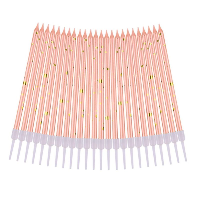 Velas CAKE CODE 14 cm Rosa Dorado – Pack de 24