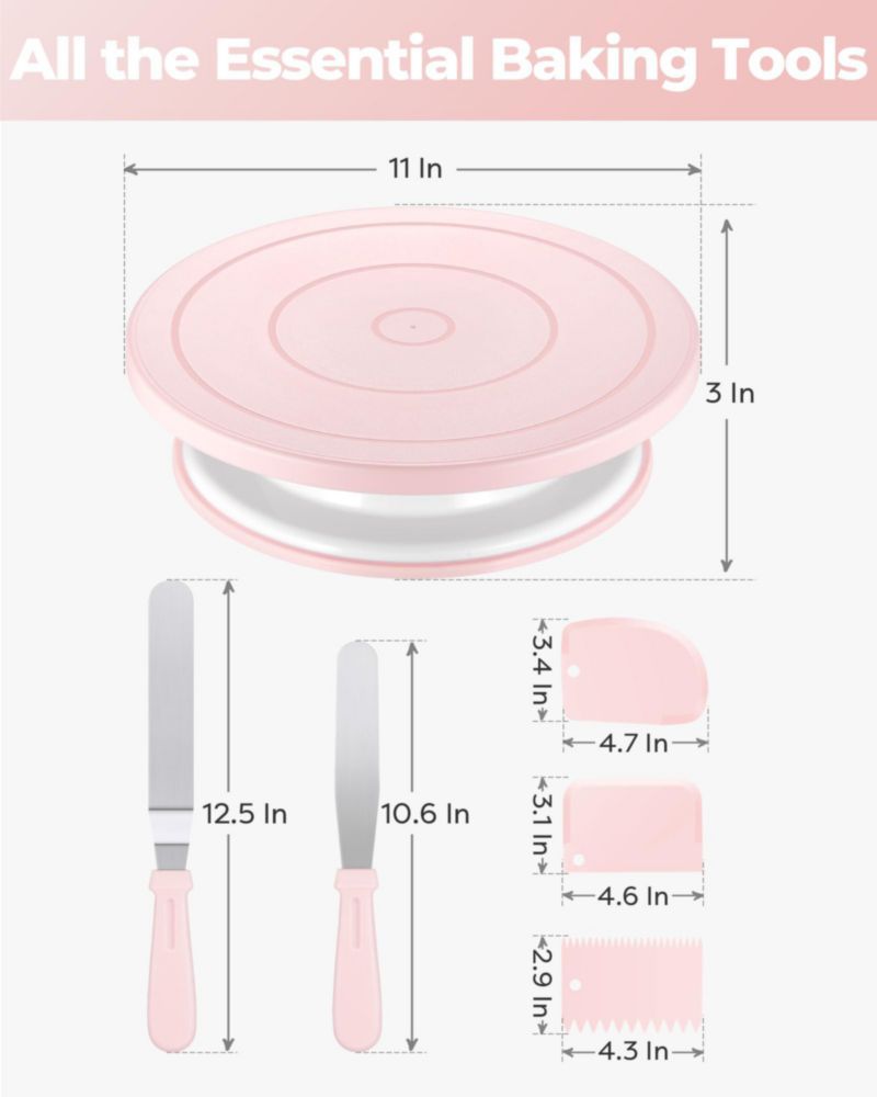 Kit de Decoración de Pasteles Kootek 28 cm con Plato Giratorio y Herramientas