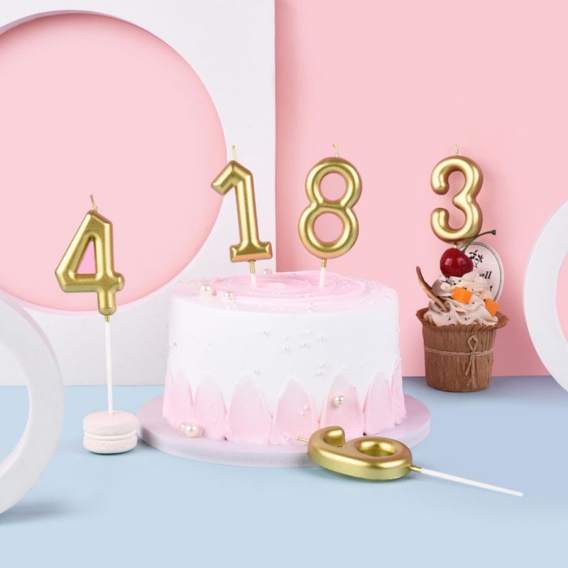 Velas CAKE CODE 7 cm Oro Número 18 – Pack de 2