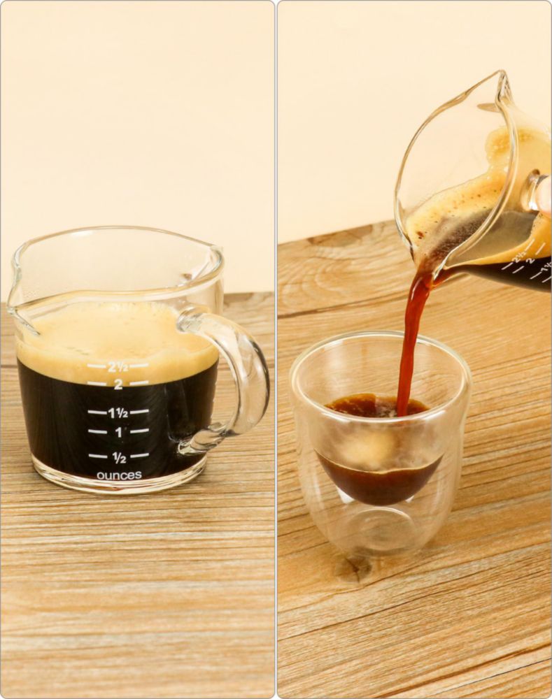 Juego de 4 vasos medidores QWORK 85 ml con doble pico y asa