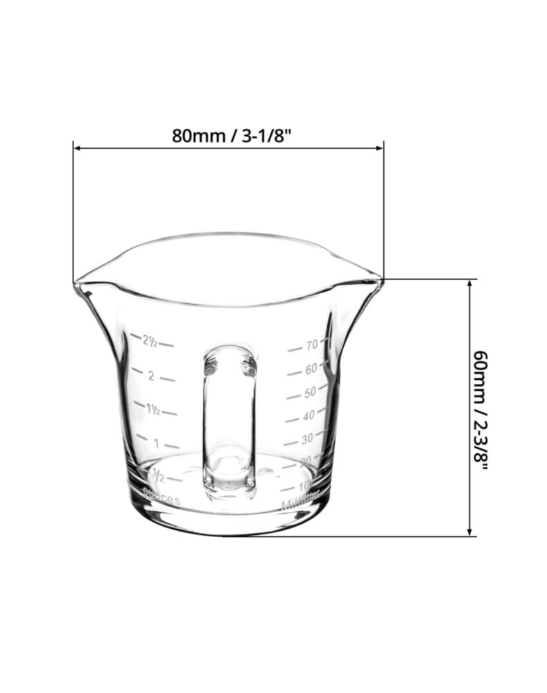 Juego de 4 vasos medidores QWORK 85 ml con doble pico y asa