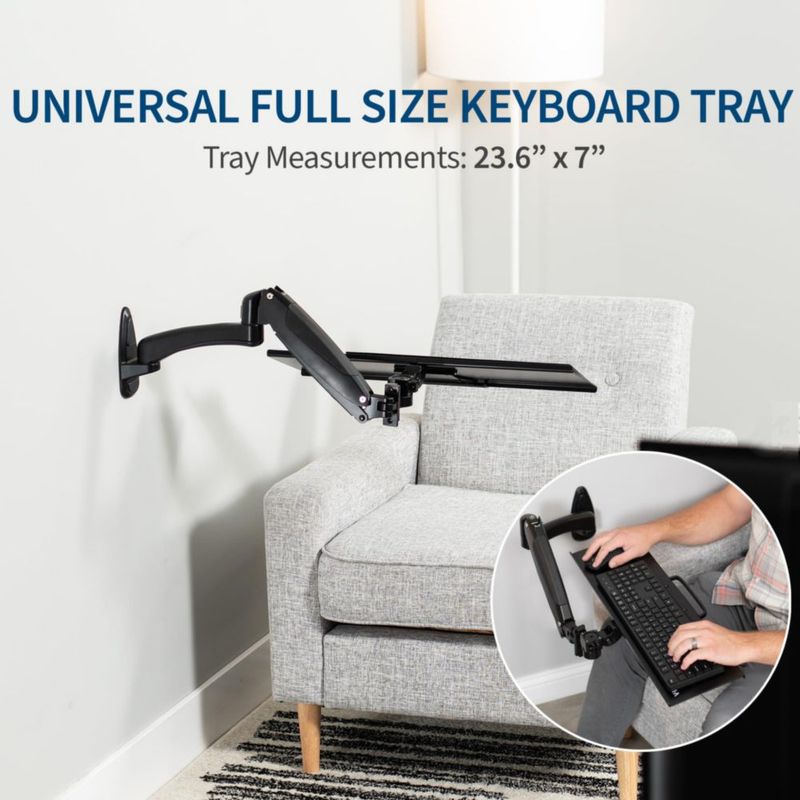 Bandeja para teclado VIVO 61x18 cm Brazo neumático MOUNT-KB35A