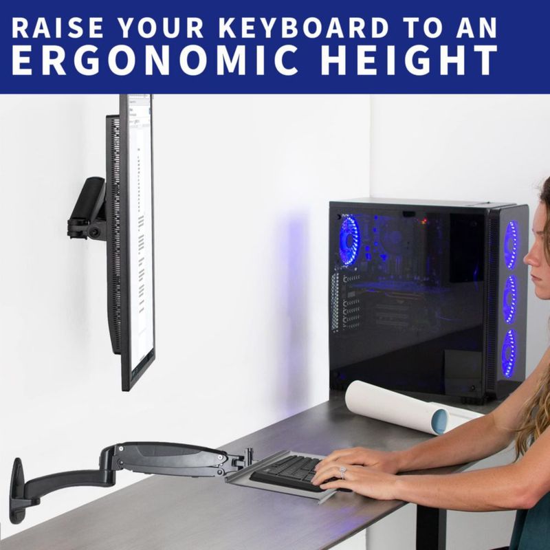 Bandeja para teclado VIVO 61x18 cm Brazo neumático MOUNT-KB35A