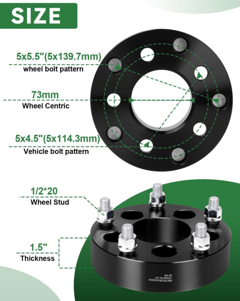 Adaptadores de Rueda EZISOE 5x45 a 5x55 38 cm 4 uds