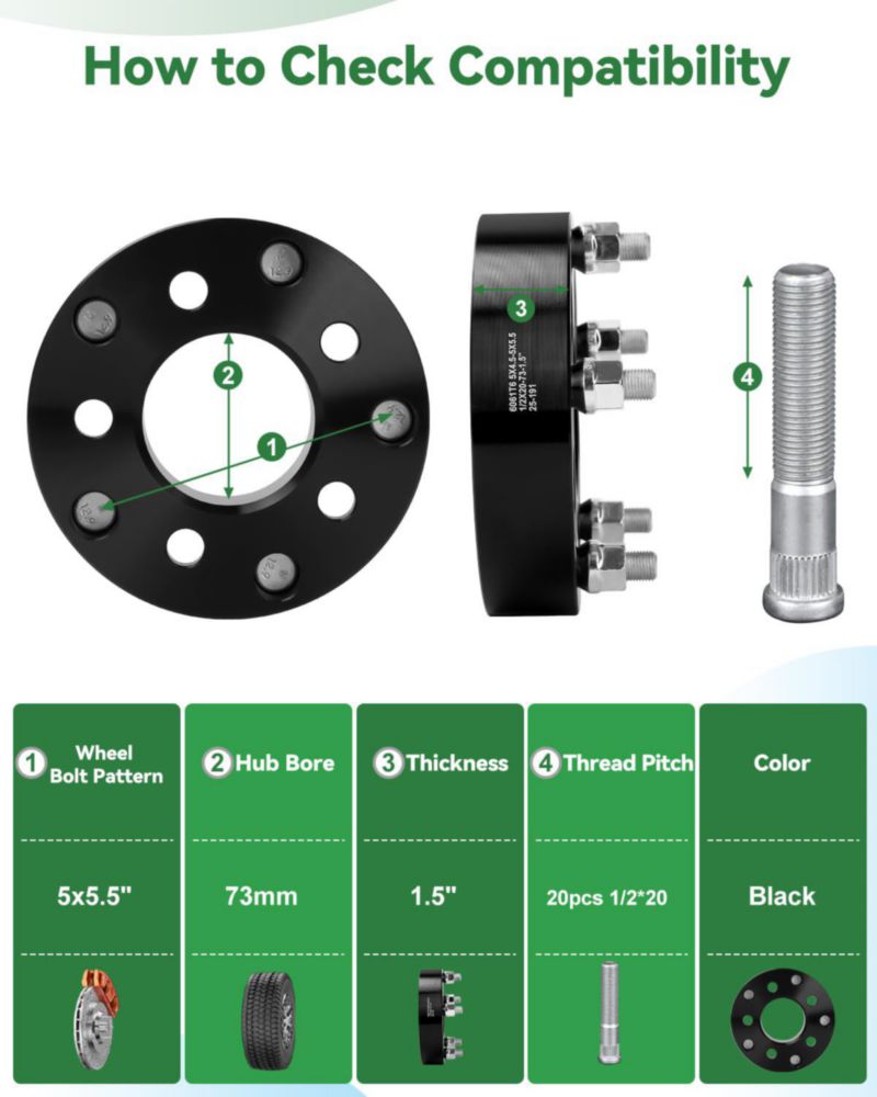 Adaptadores de Rueda EZISOE 5x45 a 5x55 38 cm 4 uds