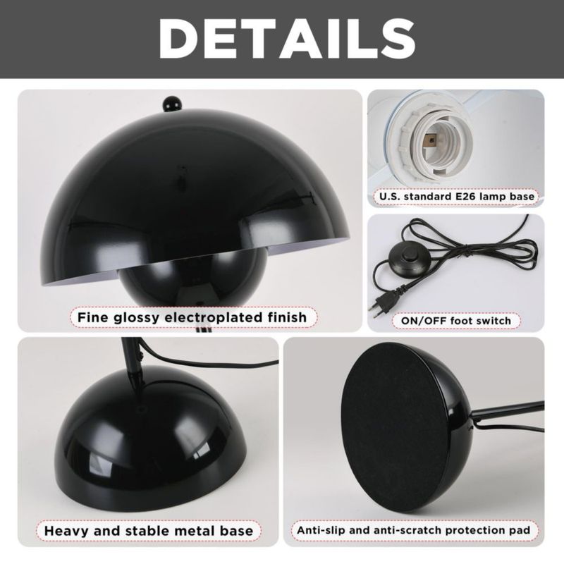 Lámpara de pie COSYLUX 164 cm negro brillante 110 V